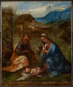 Barnets tilbedelse, c.1507-1508 af Tiziano Vecelli